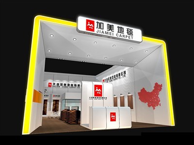 140平米展臺設計制作：二面開口/現(xiàn)代/木質結構/白色，為紡織展展商而作（免費使用）