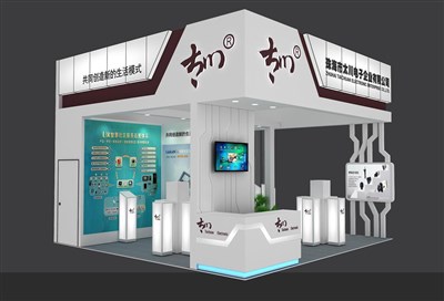 36平米展臺設(shè)計制作：三面開口/現(xiàn)代/木質(zhì)結(jié)構(gòu)/白色，為安防展展商而作（免費使用）