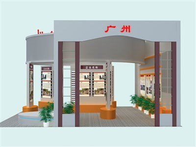 135平米展臺設(shè)計制作：三面開口/現(xiàn)代/型材結(jié)構(gòu)/灰色，為旅游展展商而作（免費使用）