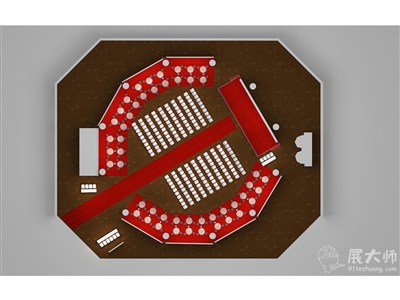 300平米展廳設(shè)計(jì)制作：現(xiàn)代/紅色，產(chǎn)品類(lèi)展廳-同程光大（免費(fèi)使用）